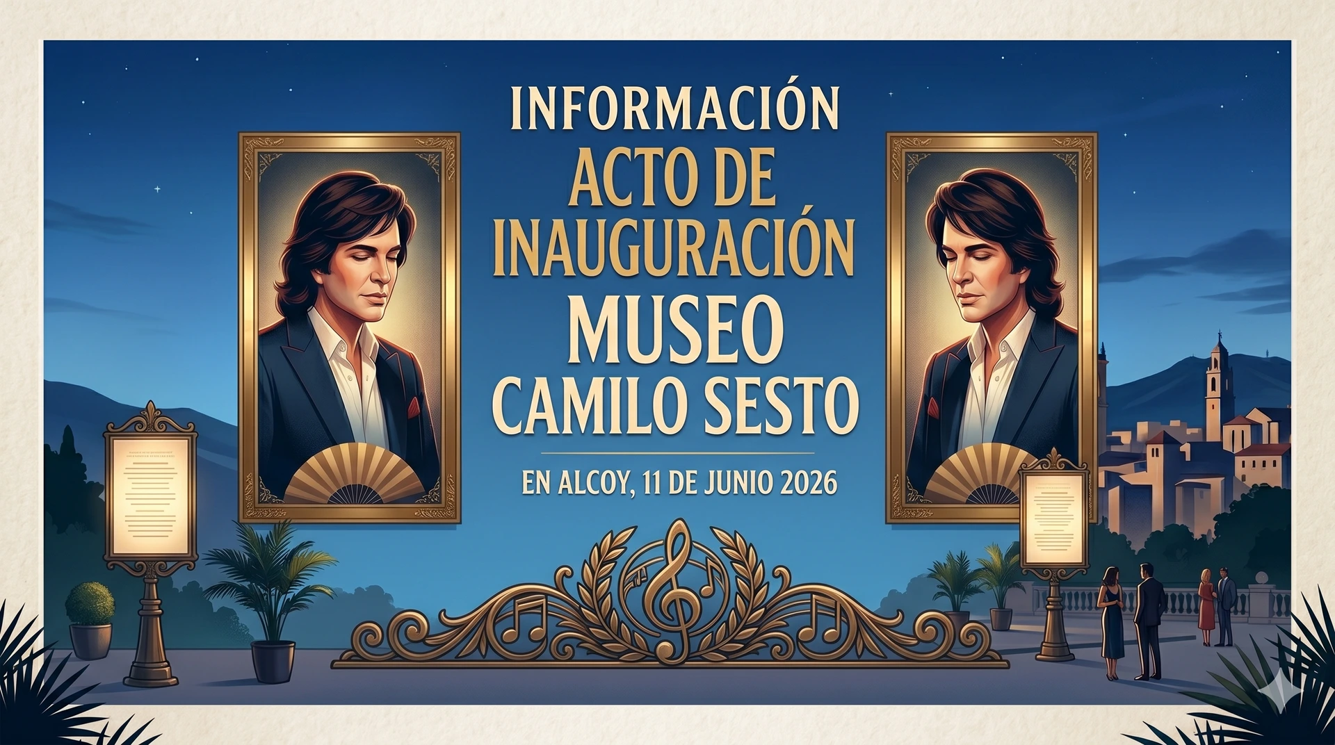 Información acto de inauguración Museo Camilo Sesto en Alcoy: horarios